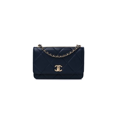 CHANEL TRENDY CC WALLET ON CHAIN WOC NAVY 1291612 (19*12*3cm)